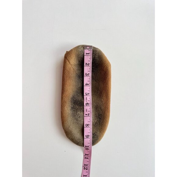 Vintage Handmade Warm Brown Beaded Suede Leather Slippers Moccasins - Picture 13 of 15